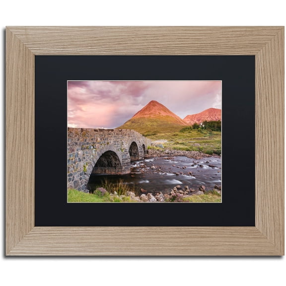 Trademark Fine Art "Scottish Bridge" Canvas Art by Michael Blanchette Photography Black Matte, Birch Frame