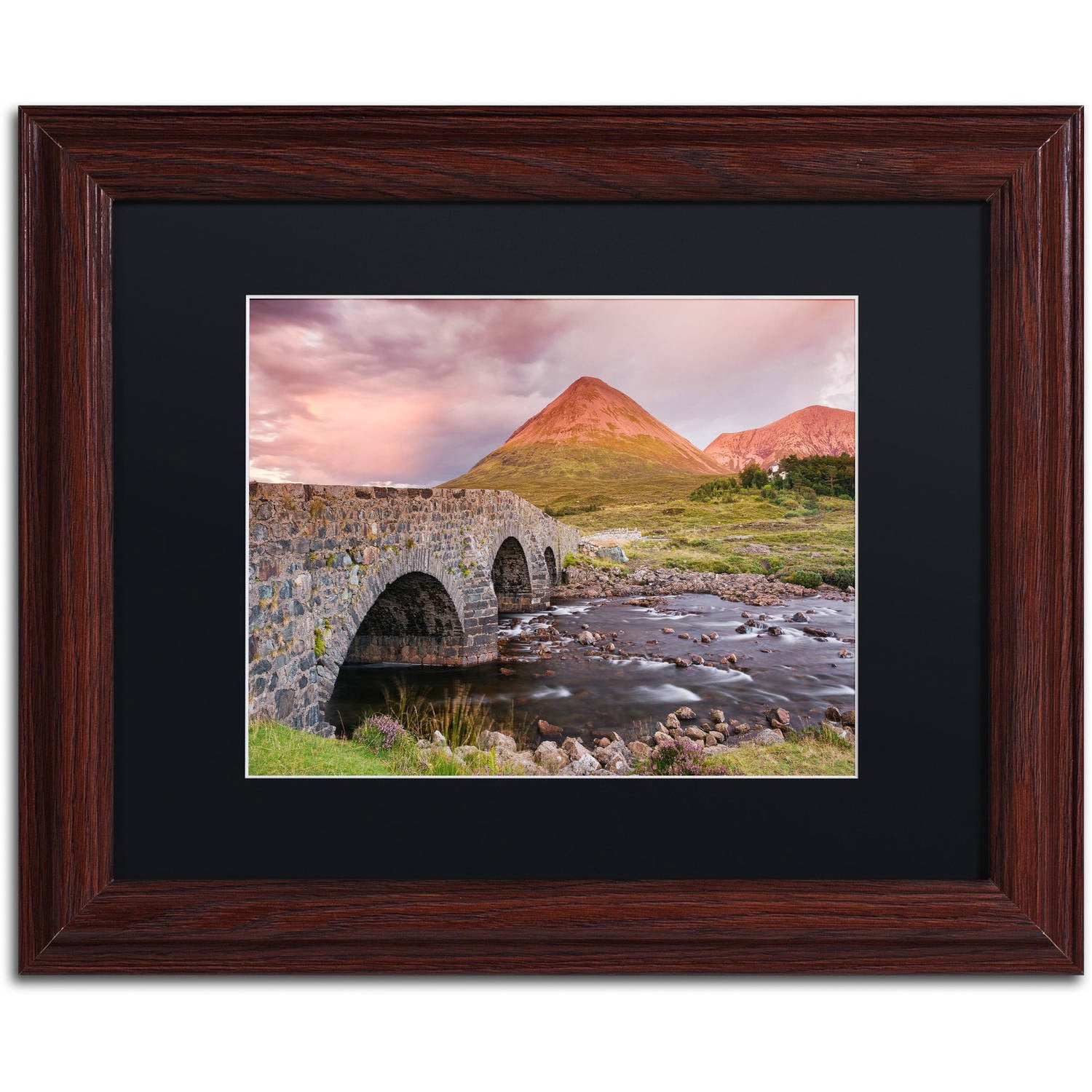 Trademark Fine Art "Scottish Bridge" Canvas Art by Michael Blanchette Photography Black Matte, Wood Frame