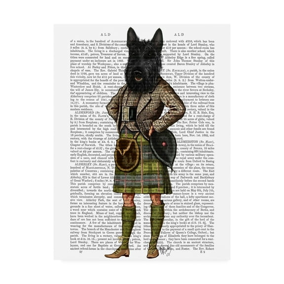 Trademark Fine Art 'Scottish Terrier In Kilt' Canvas Art by Fab Funky