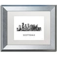 thumbnail image 1 of Trademark Fine Art 'Scottsdale Arizona Skyline WB-BW' Canvas Art by Marlene Watson, White Matte, Silver Frame, 1 of 1