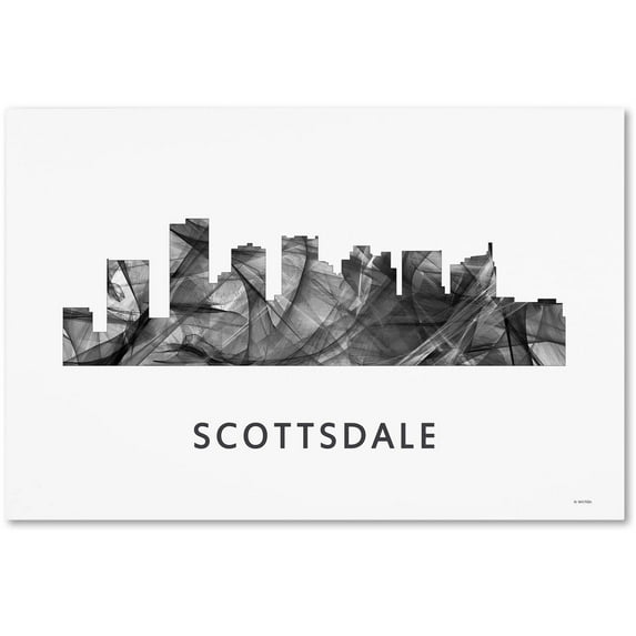 Trademark Fine Art 'Scottsdale Arizona Skyline WB-BW' Canvas Art by Marlene Watson