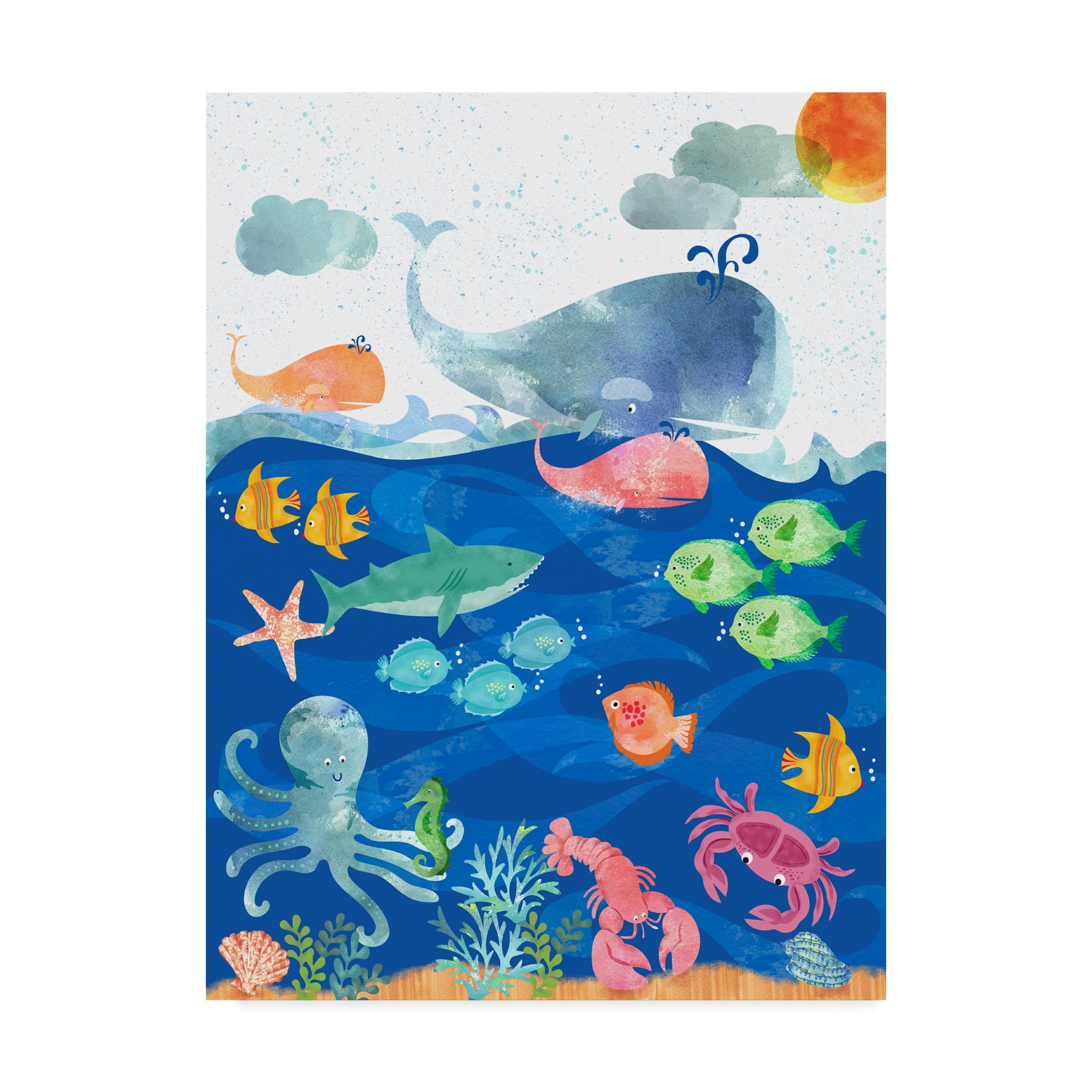 Trademark Fine Art 'Sea Creatures' Canvas Art by Lisa Powell Braun