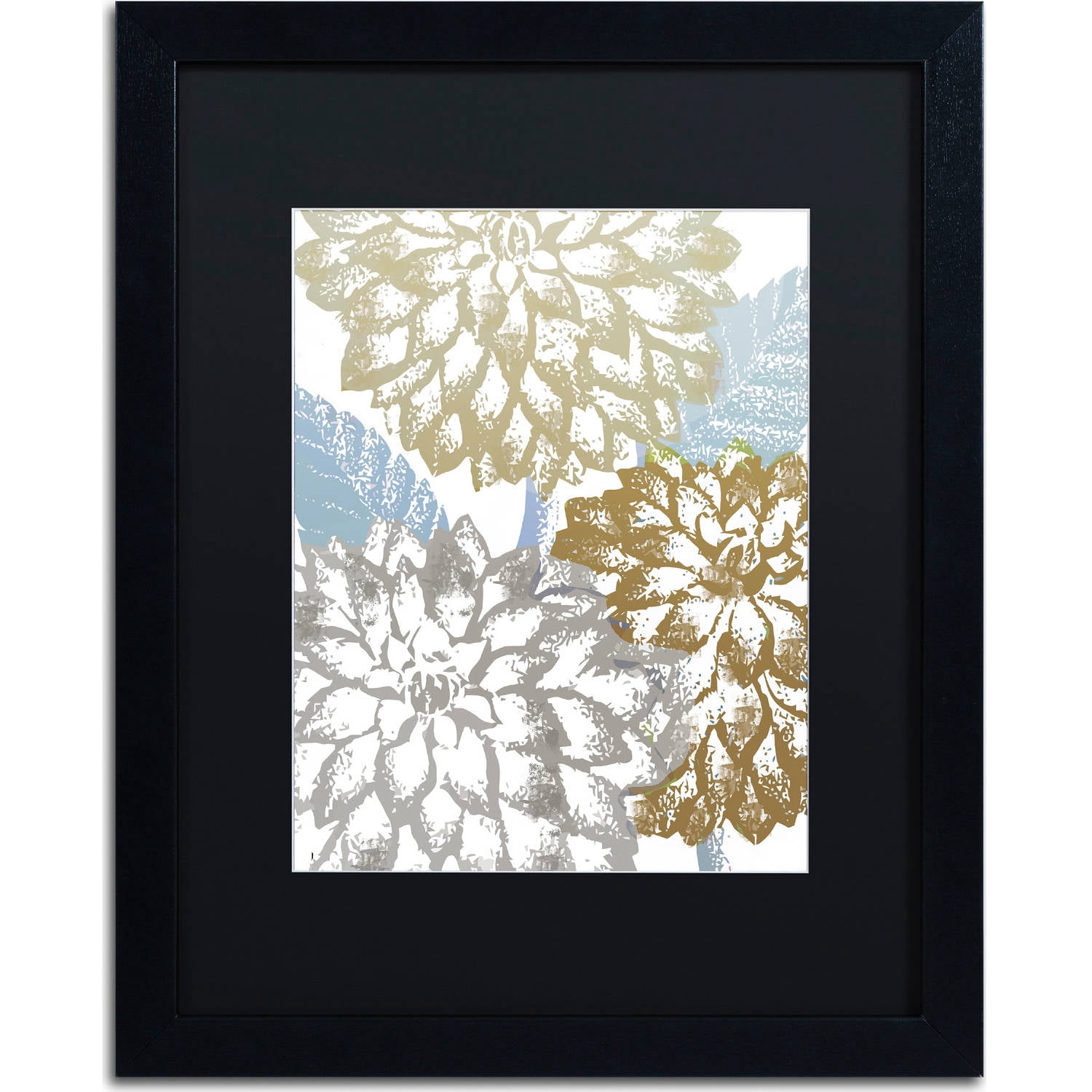Trademark Fine Art "Sea Dahlias II" Canvas Art by Color Bakery, Black Matte, Black Frame