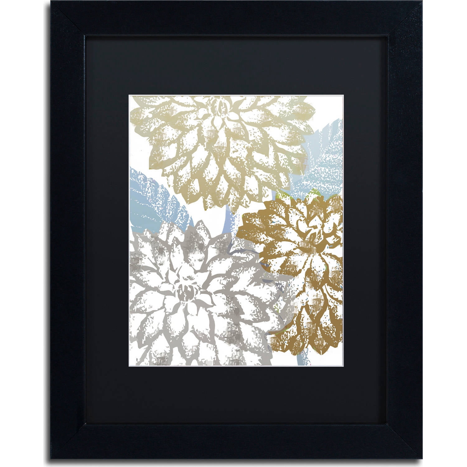 Trademark Fine Art "Sea Dahlias II" Canvas Art by Color Bakery, Black Matte, Black Frame