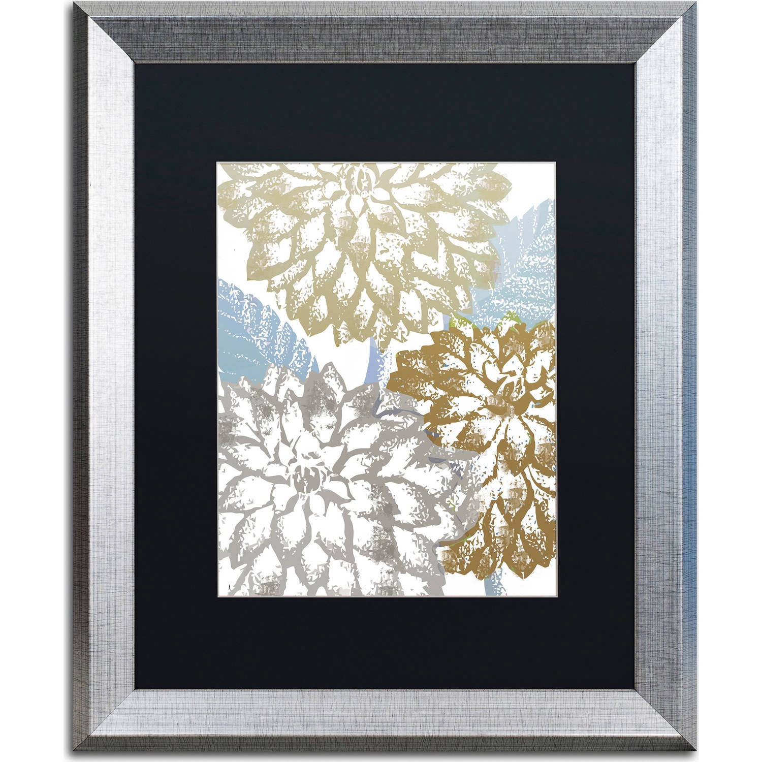 Trademark Fine Art "Sea Dahlias II" Canvas Art by Color Bakery, Black Matte, Silver Frame