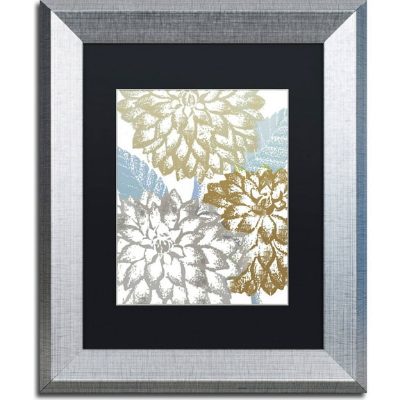 Trademark Fine Art "Sea Dahlias II" Canvas Art by Color Bakery, Black Matte, Silver Frame