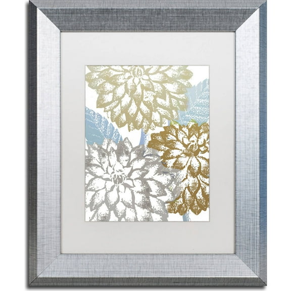 Trademark Fine Art "Sea Dahlias II" Canvas Art by Color Bakery, White Matte, Silver Frame