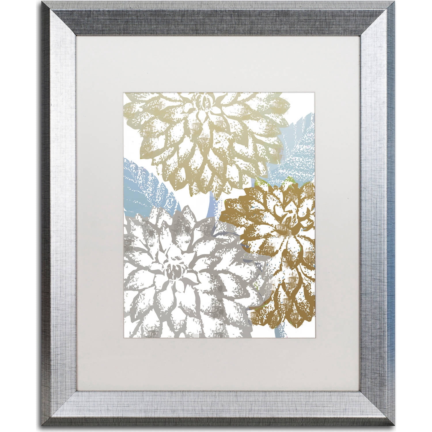 Trademark Fine Art "Sea Dahlias II" Canvas Art by Color Bakery, White Matte, Silver Frame