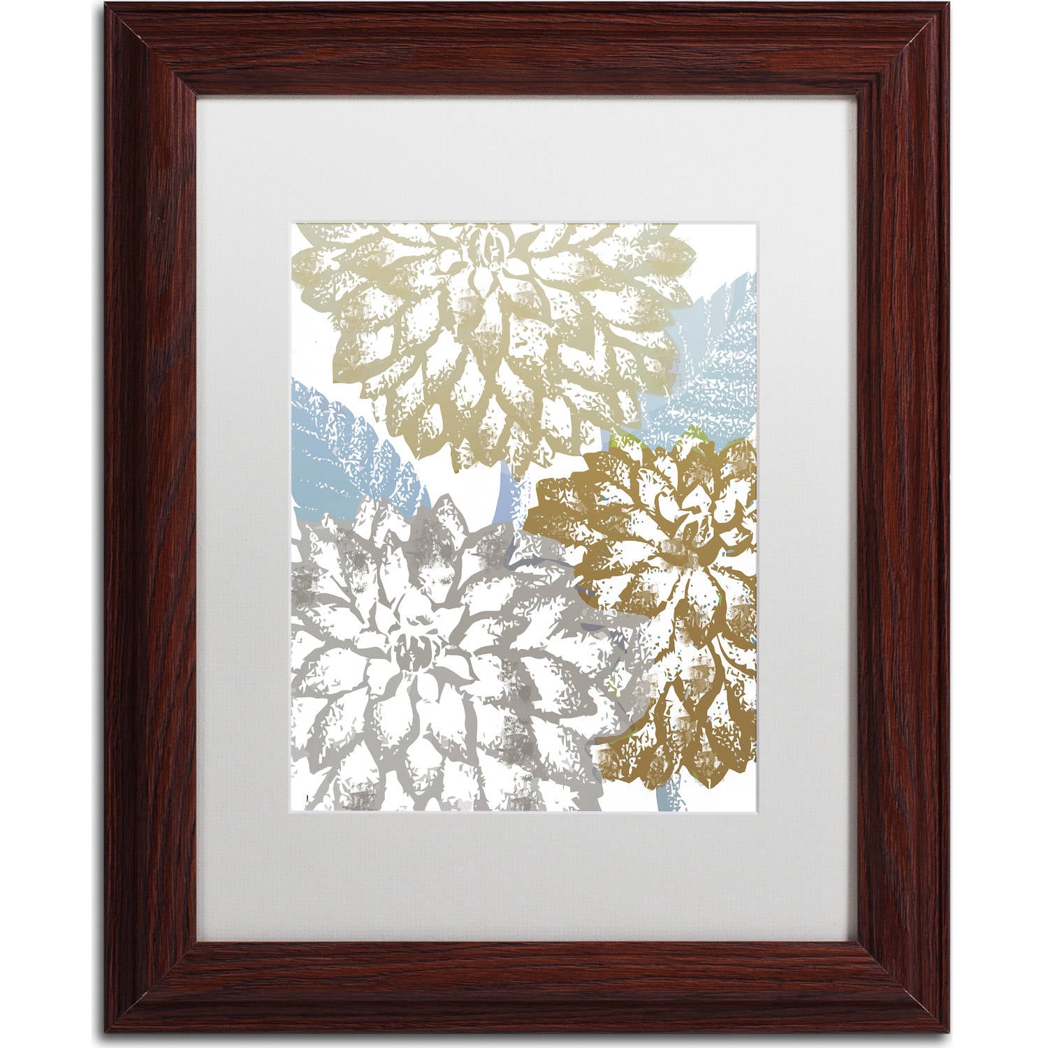 Trademark Fine Art "Sea Dahlias II" Canvas Art by Color Bakery, White Matte, Wood Frame