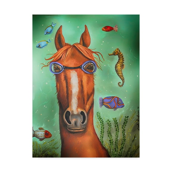 Trademark Fine Art 'Sea Horse Goggles' Canvas Art by Leah Saulnier