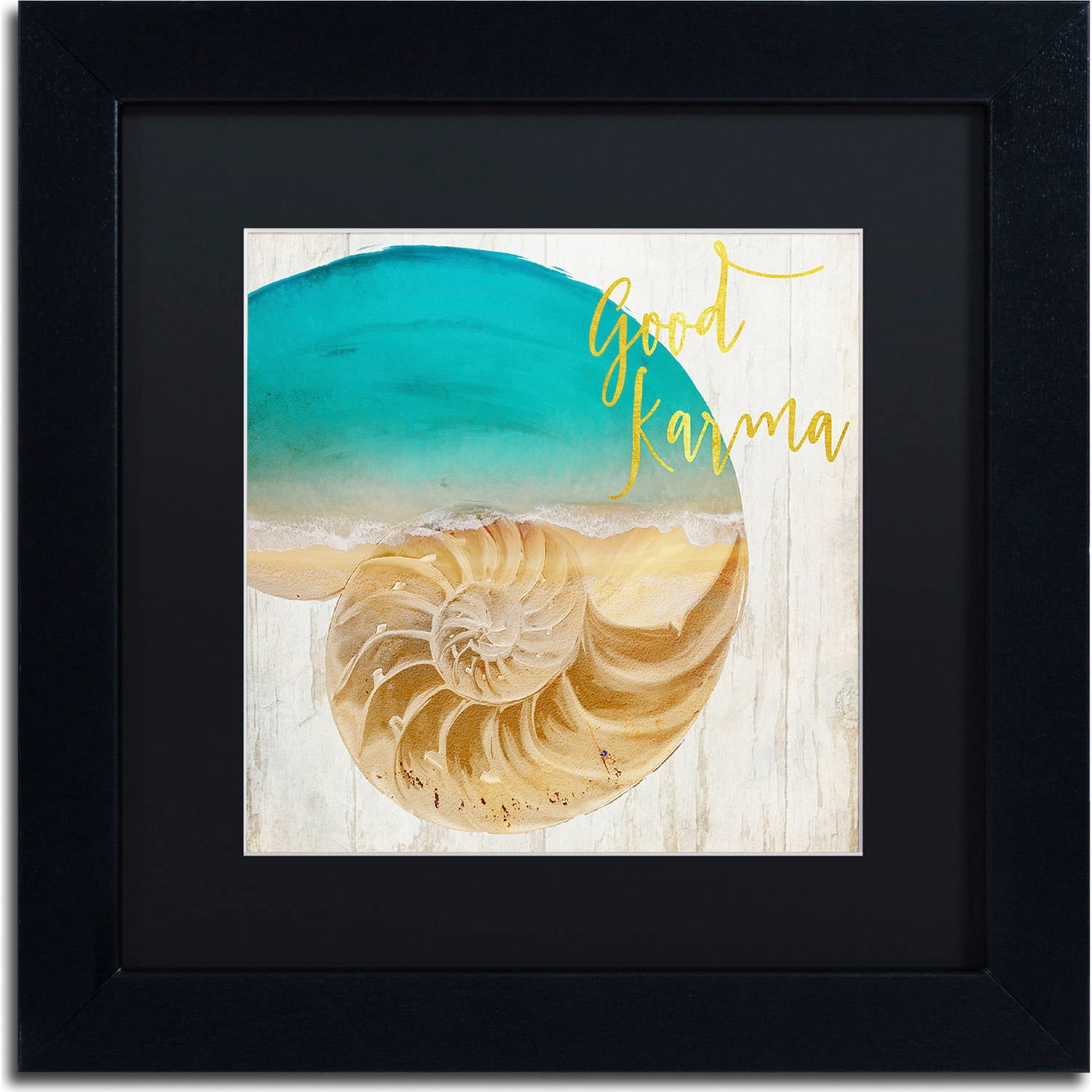 Trademark Fine Art "Sea In My Hand" Canvas Art by Color Bakery, Black Matte, Black Frame