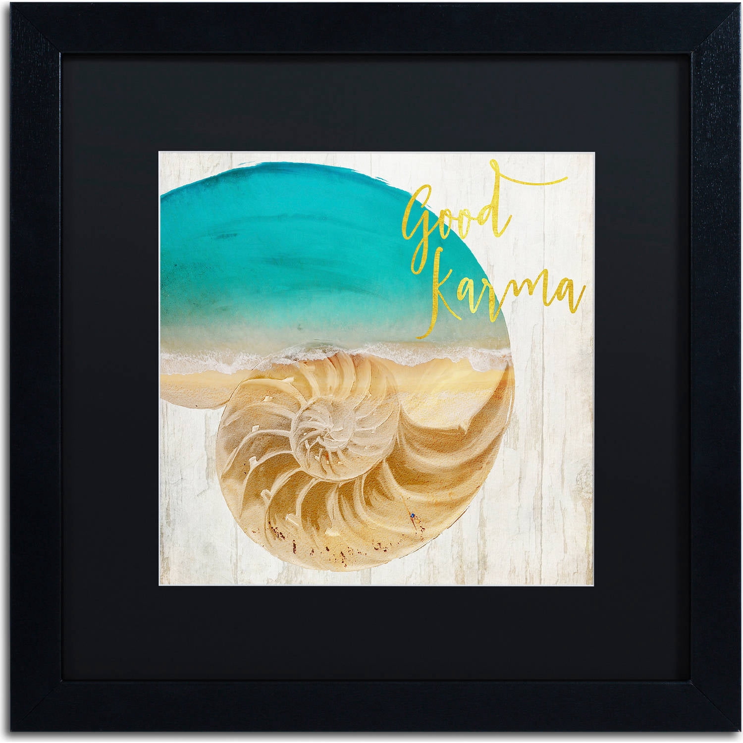Trademark Fine Art "Sea In My Hand" Canvas Art by Color Bakery, Black Matte, Black Frame