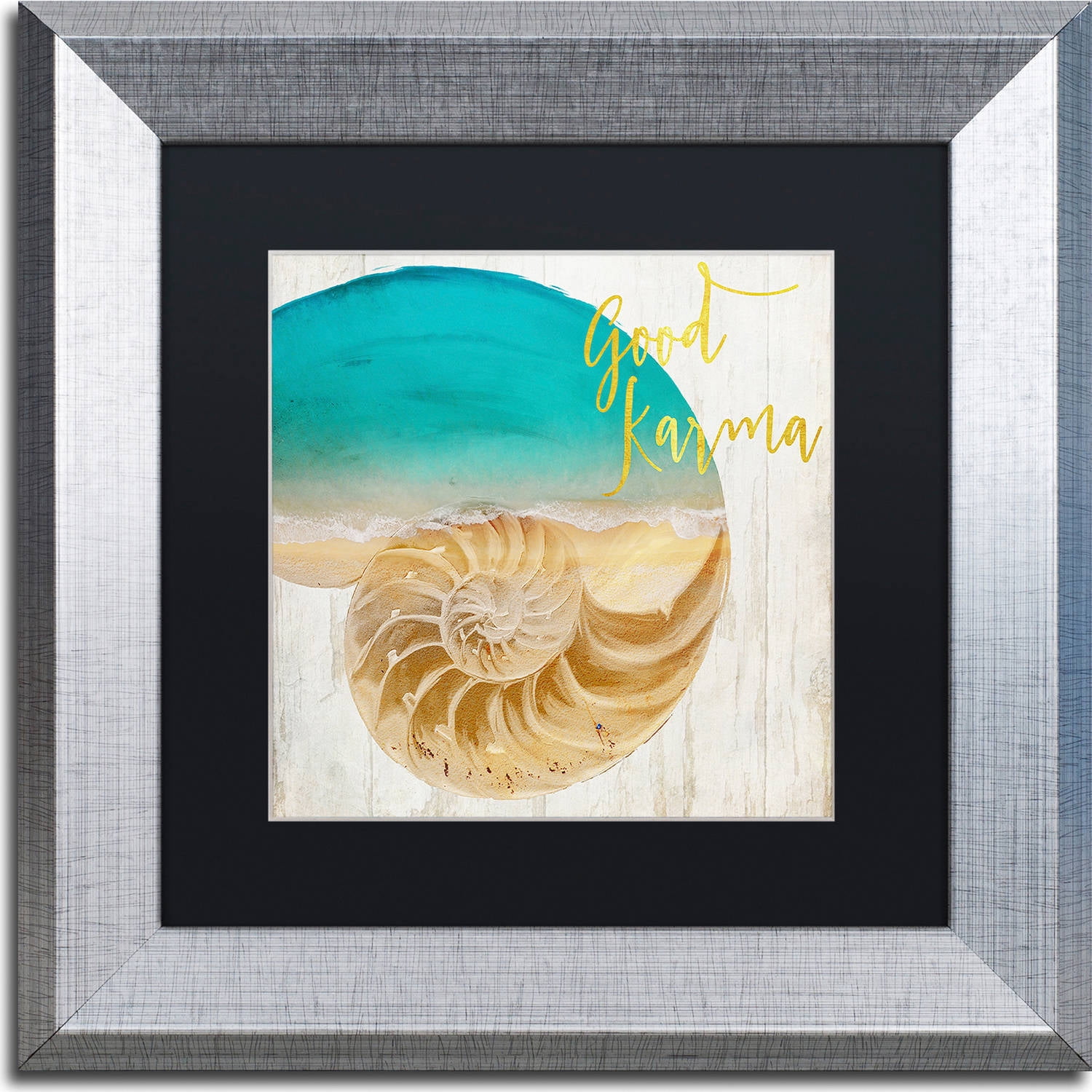 Trademark Fine Art "Sea In My Hand" Canvas Art by Color Bakery, Black Matte, Silver Frame