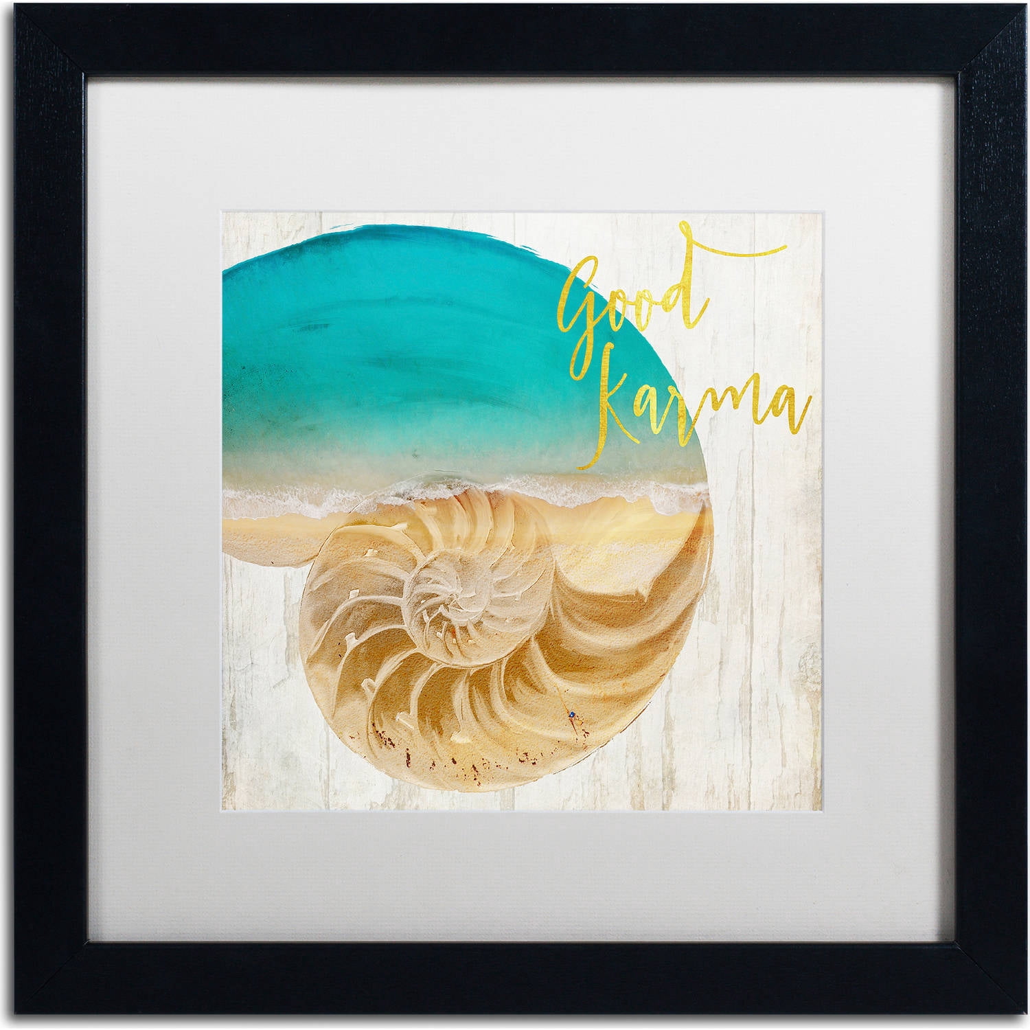 Trademark Fine Art "Sea In My Hand" Canvas Art by Color Bakery, White Matte, Black Frame
