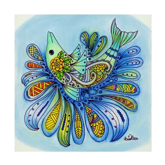 Trademark Fine Art 'Sea Life 30 - Color' Canvas Art by KCDoodleArt