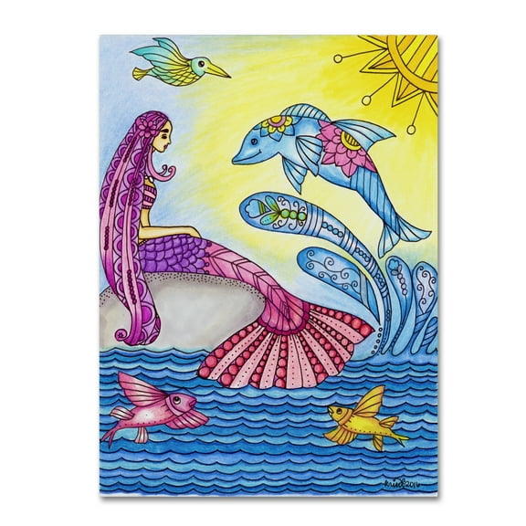 Trademark Fine Art 'Sea Life 5 - Color' Canvas Art by KCDoodleArt