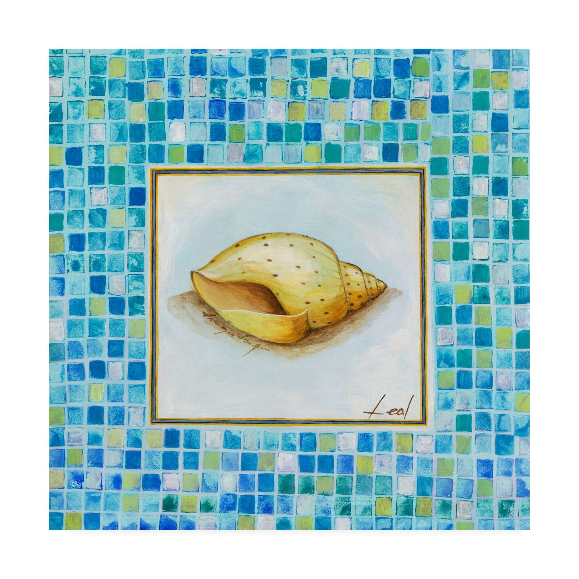 Trademark Fine Art 'Sea Life Blue Mosaic 1' Canvas Art by Pablo Esteban