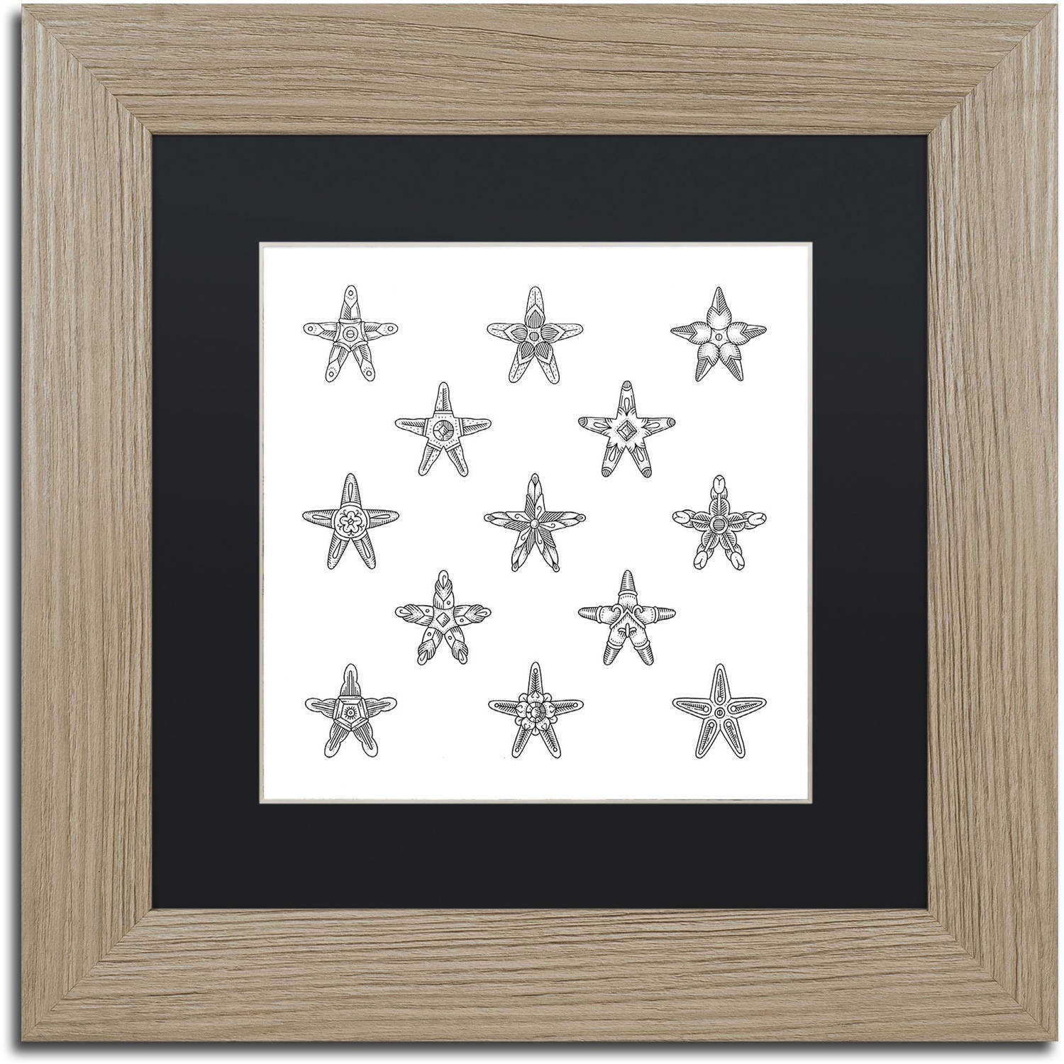 Trademark Fine Art "Sea Stars" Canvas Art by Filippo Cardu, Black Matte, Birch Frame