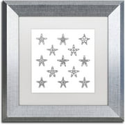 Trademark Fine Art "Sea Stars" Canvas Art by Filippo Cardu, White Matte, Silver Frame