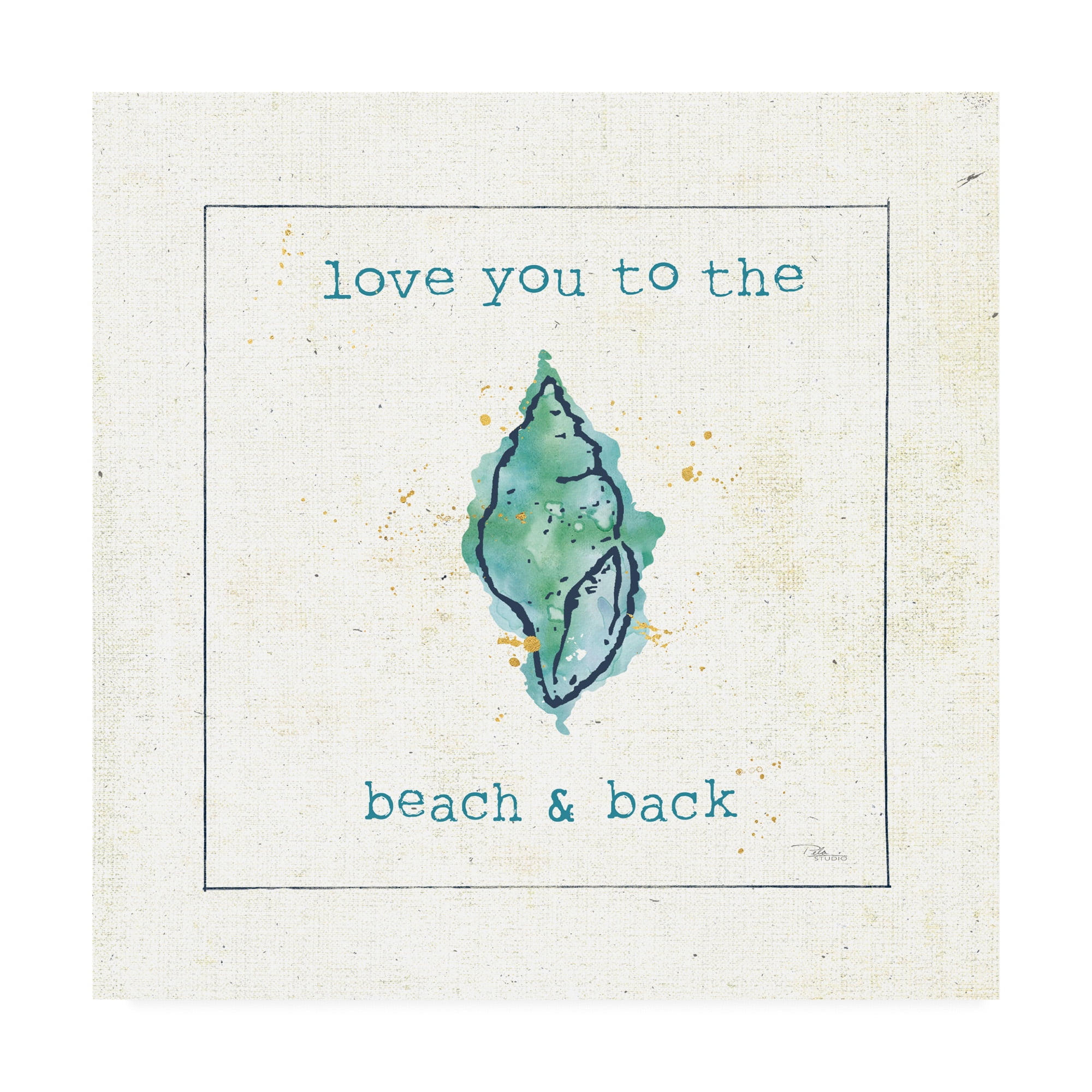Trademark Fine Art 'Sea Treasures VI - Love you to the Beach and Back' Canvas Art by Pela Studio