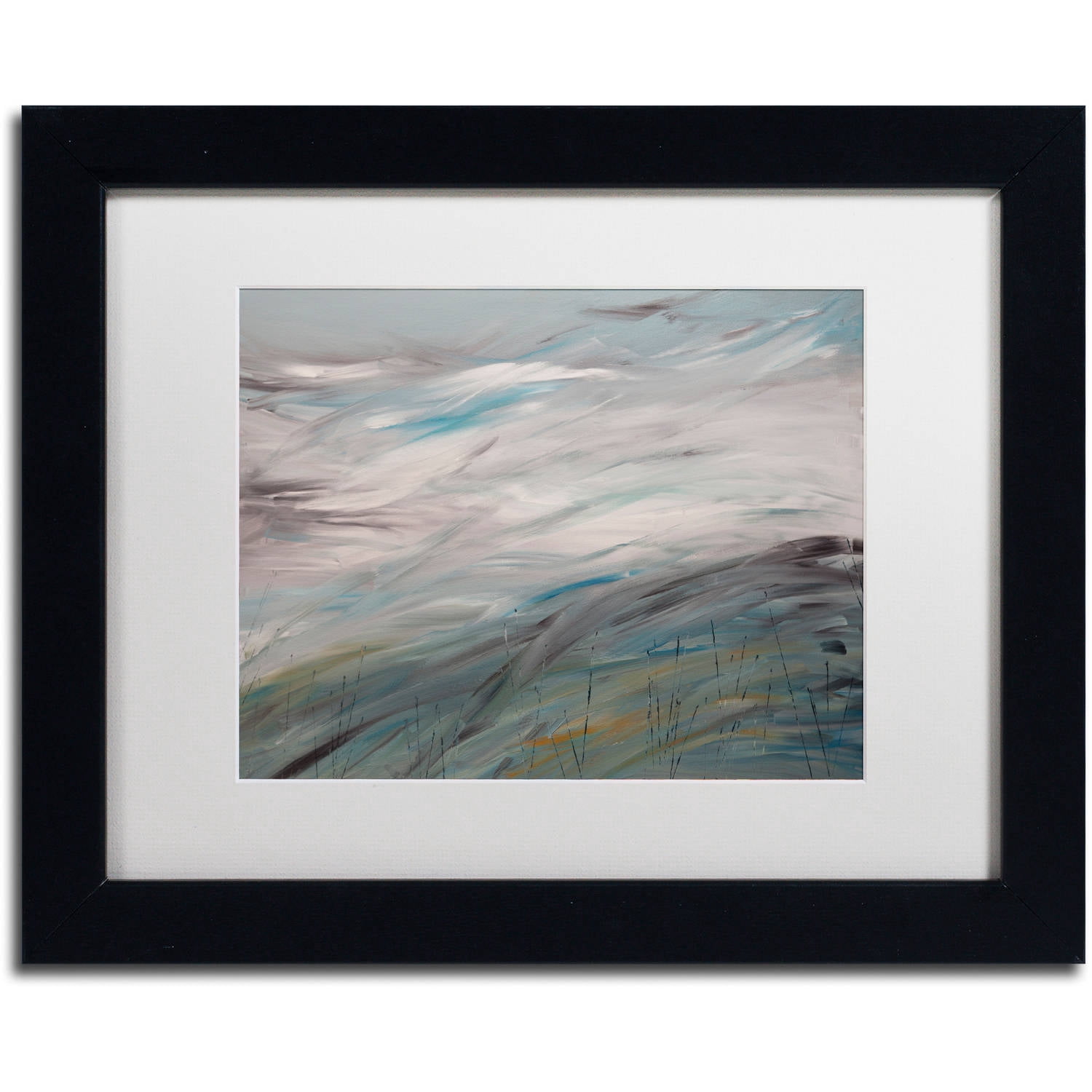 Trademark Fine Art "Sea View" Canvas Art by Hilary Winfield, White Matte, Black Frame