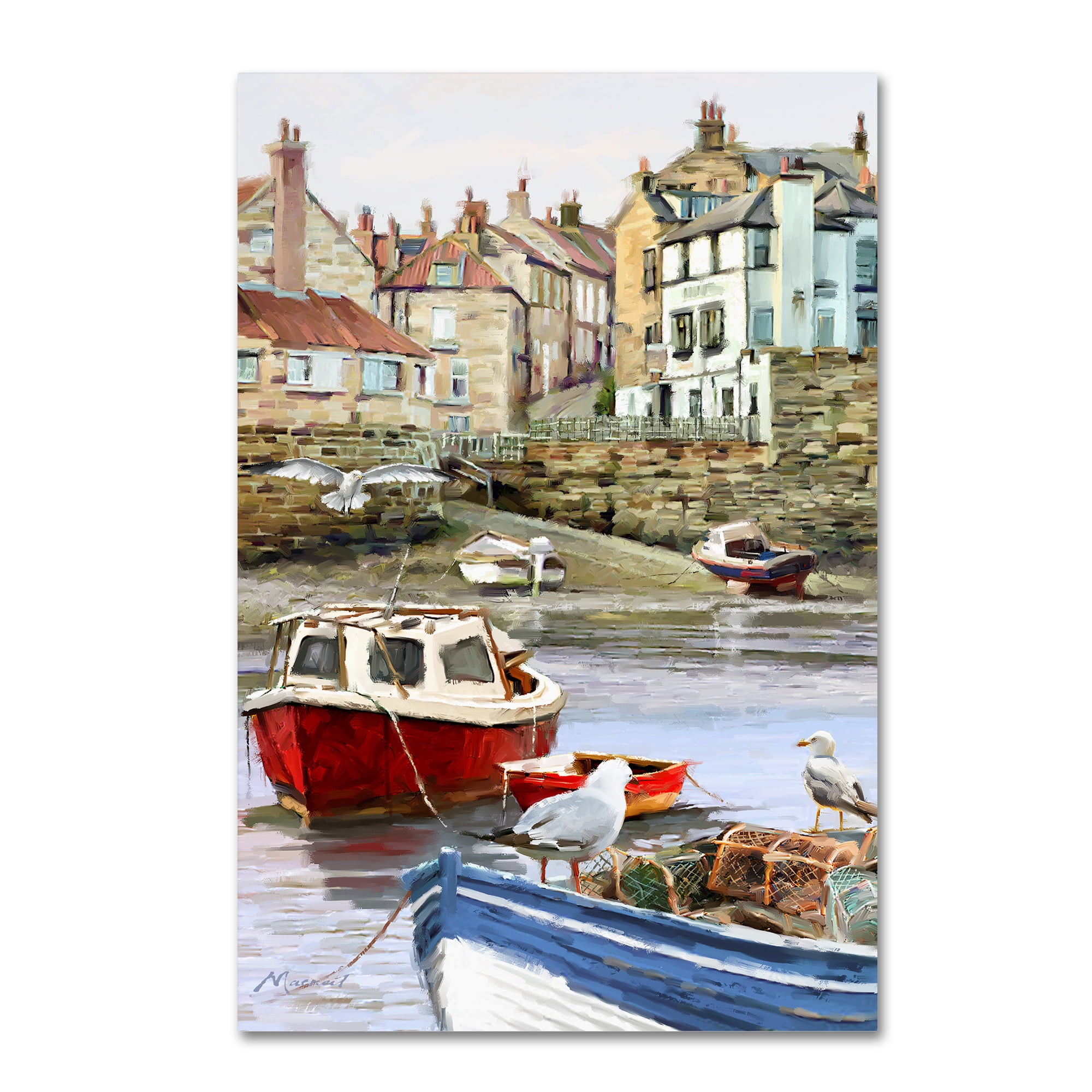 Trademark Fine Art 'Seagull Harbour' Canvas Art by The Macneil Studio