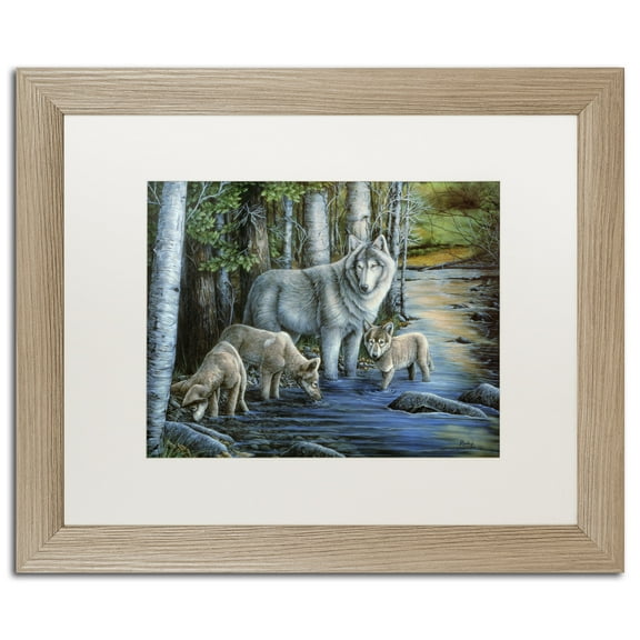 Trademark Fine Art 'Sealife' Canvas Art by Jenny Newland, White Matte, Wood Frame