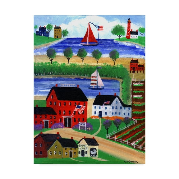Trademark Fine Art 'Seaside Village' Canvas Art by Cheryl Bartley