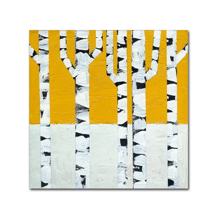 Trademark Fine Art "Seasonal Birches - Winter" Canvas Art by Michelle Calkins