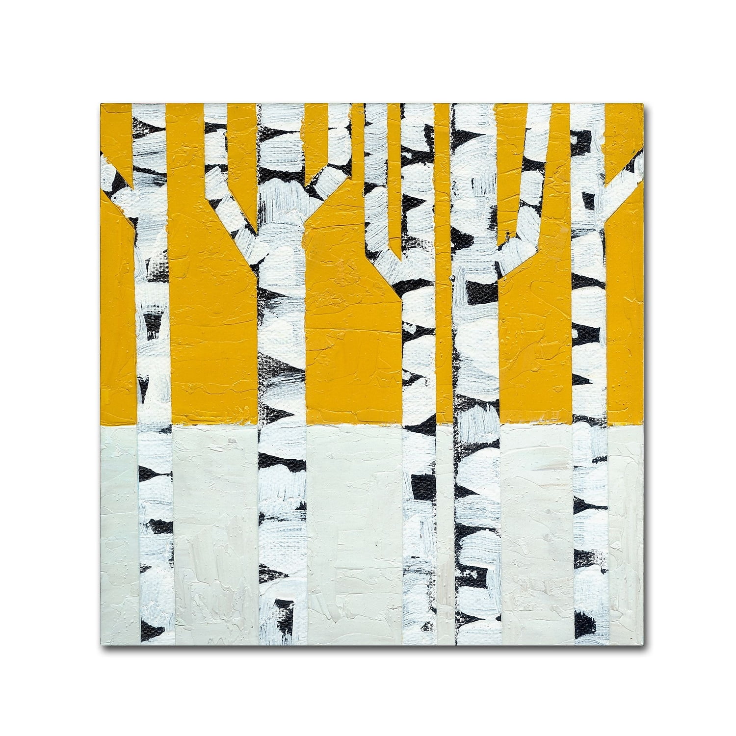 Trademark Fine Art "Seasonal Birches - Winter" Canvas Art by Michelle Calkins