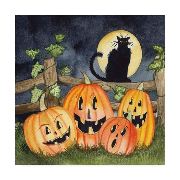 Trademark Fine Art Seasonal Canvas Art ' Haunting Halloween Night I No Border ' by Kathleen Parr McKenna