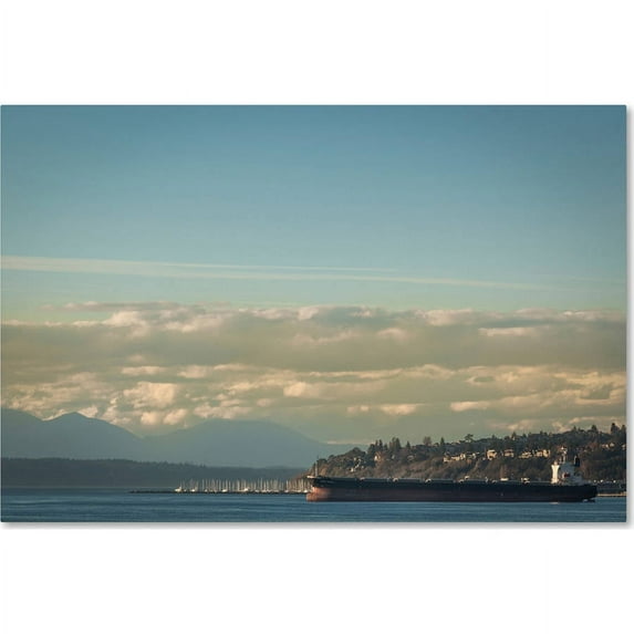 Trademark Fine Art "Seattle Toward Bainbridge" Canvas Art by Yale Gurney