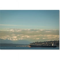 Trademark Fine Art "Seattle Toward Bainbridge" Canvas Art by Yale Gurney