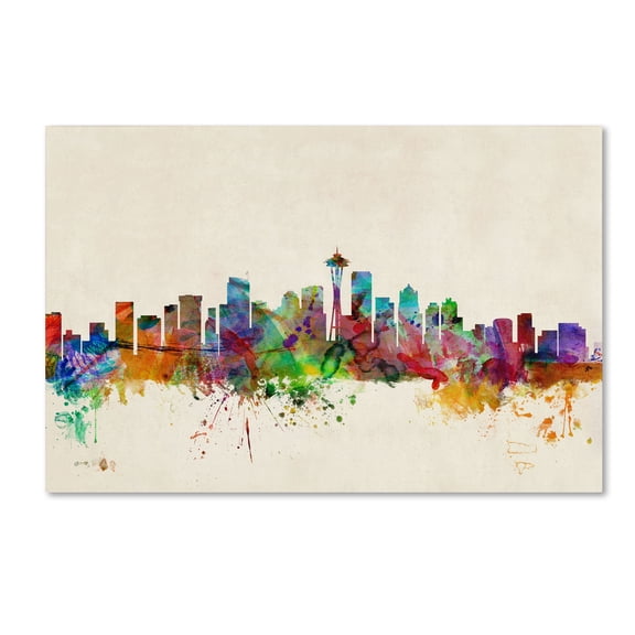 Trademark Fine Art "Seattle, Washington" Canvas Art by Michael Tompsett