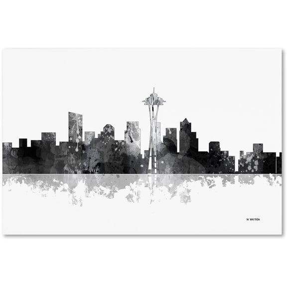 Trademark Fine Art "Seattle Washington Skyline BG-1" Canvas Art by Marlene Watson