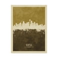 thumbnail image 1 of Trademark Fine Art 'Seattle Washington Skyline Brown' Canvas Art by Michael Tompsett, 1 of 4