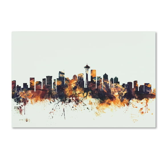 Trademark Fine Art 'Seattle Washington Skyline' Canvas Art by Michael Tompsett