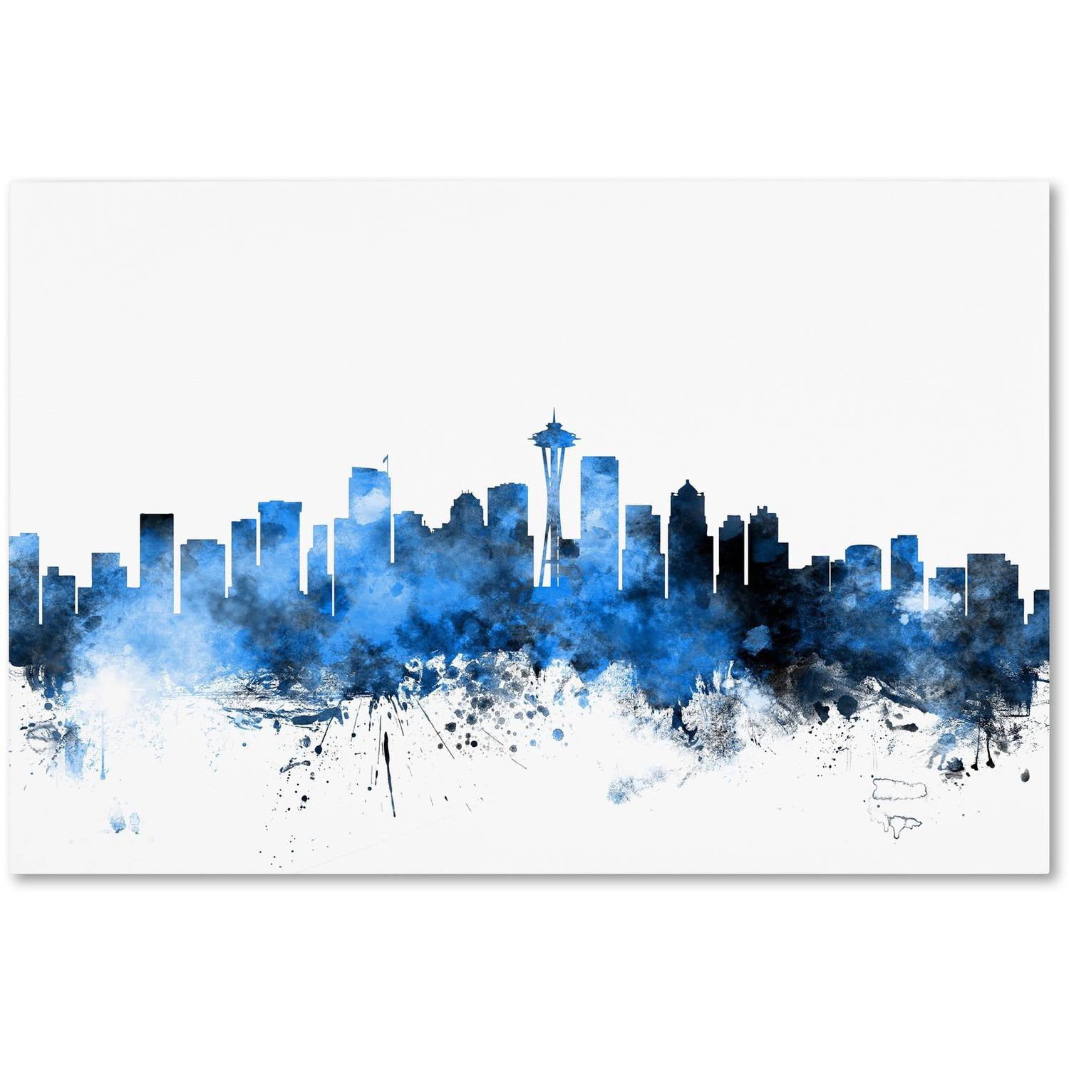 Trademark Fine Art "Seattle Washington Skyline II" Canvas Art by Michael Tompsett