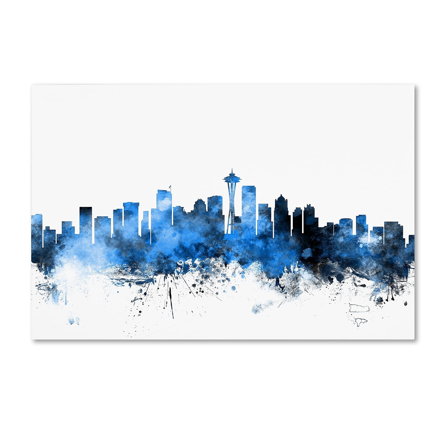 Trademark Fine Art "Seattle Washington Skyline II" Canvas Art by Michael Tompsett