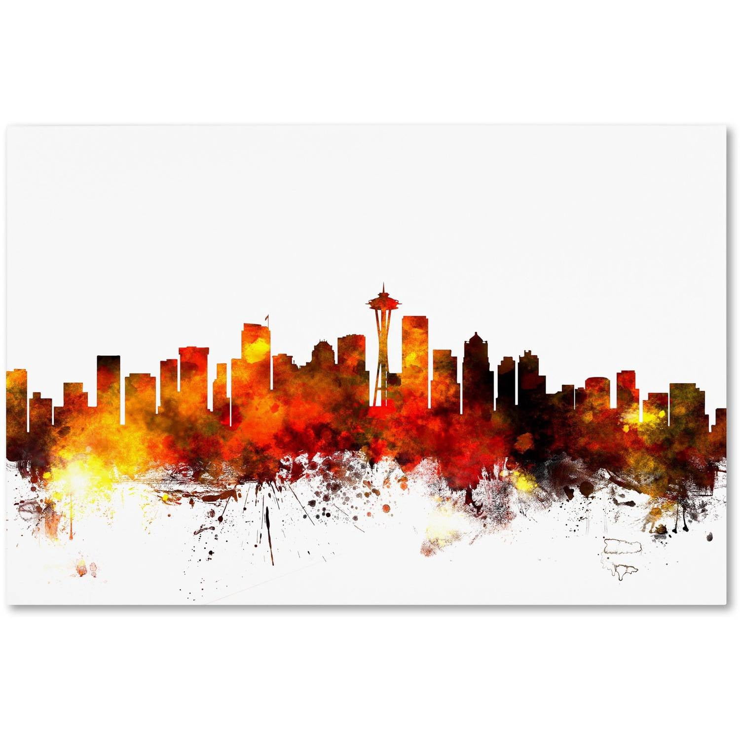 Trademark Fine Art "Seattle Washington Skyline III" Canvas Art by Michael Tompsett