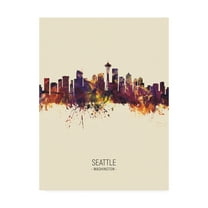 Trademark Fine Art 'Seattle Washington Skyline Portrait III' Canvas Art by Michael Tompsett