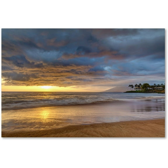 Trademark Fine Art 'Secret Beach Sunset' Canvas Art by Pierre Leclerc