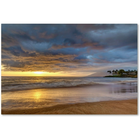 Trademark Fine Art 'Secret Beach Sunset' Canvas Art by Pierre Leclerc