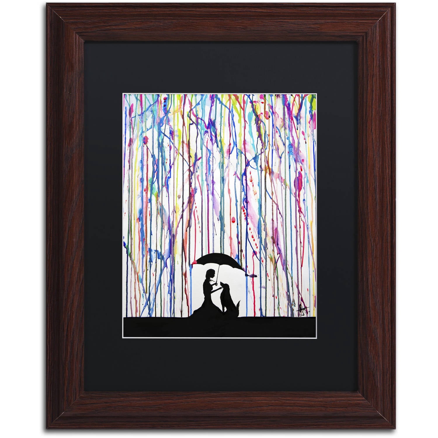 Trademark Fine Art 'Sempre' Canvas Art by Marc Allante, Black Matte, Wood Frame