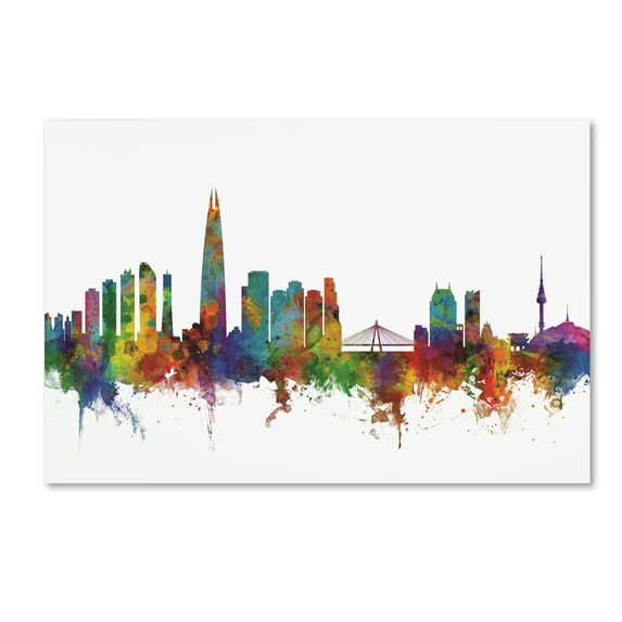 Trademark Fine Art 'Seoul Skyline South Korea II' Canvas Art by Michael Tompsett