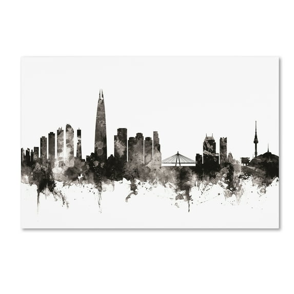 Trademark Fine Art 'Seoul Skyline South Korea III' Canvas Art by Michael Tompsett