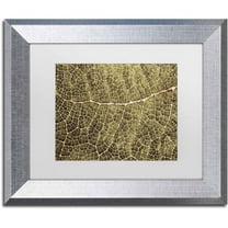Trademark Fine Art 'Sepia Leaf Texture' Canvas Art by Cora Niele, White Matte, Silver Frame