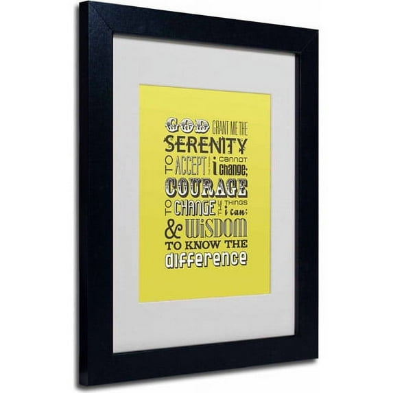 Trademark Fine Art "Serenity Prayer" Canvas Art by Megan Romo, Black Frame