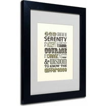 Trademark Fine Art "Serenity Prayer I" Canvas Art by Megan Romo, Black Frame