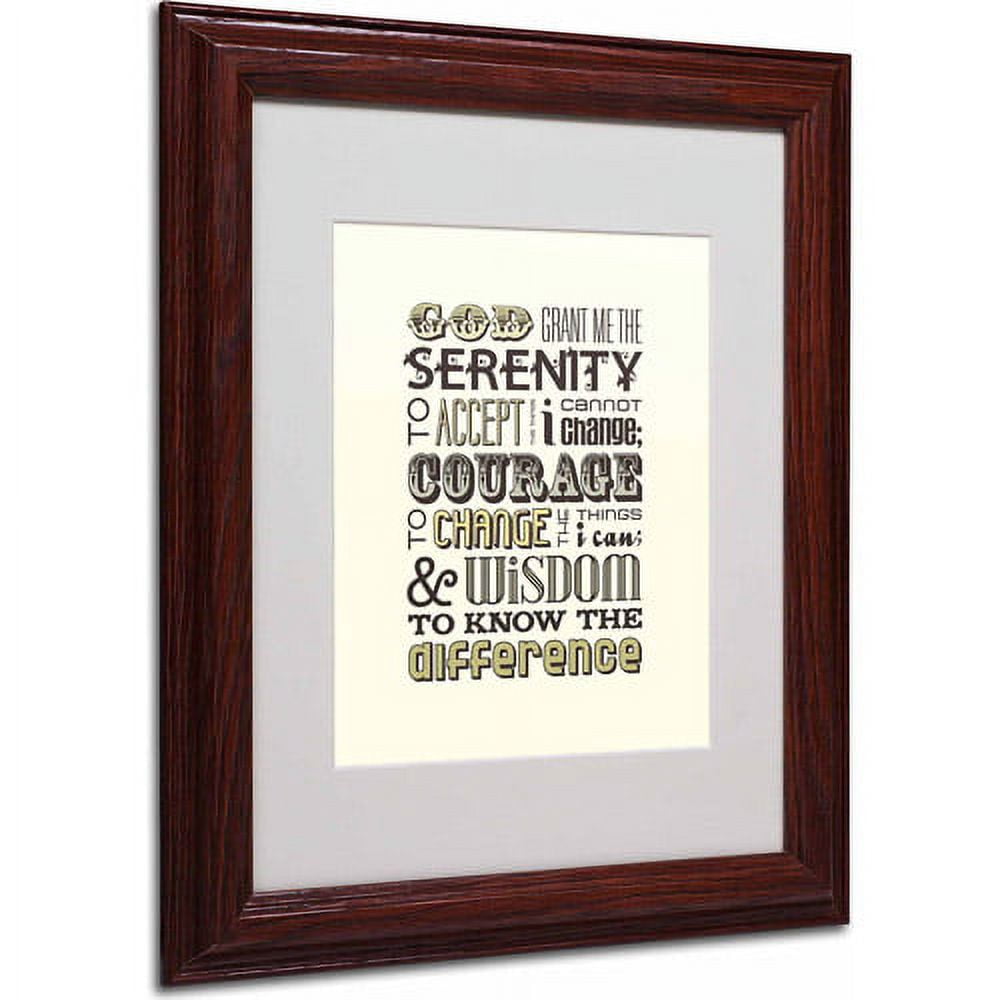 Medium Brown Wood Framed Serenity Prayer Canvas Print